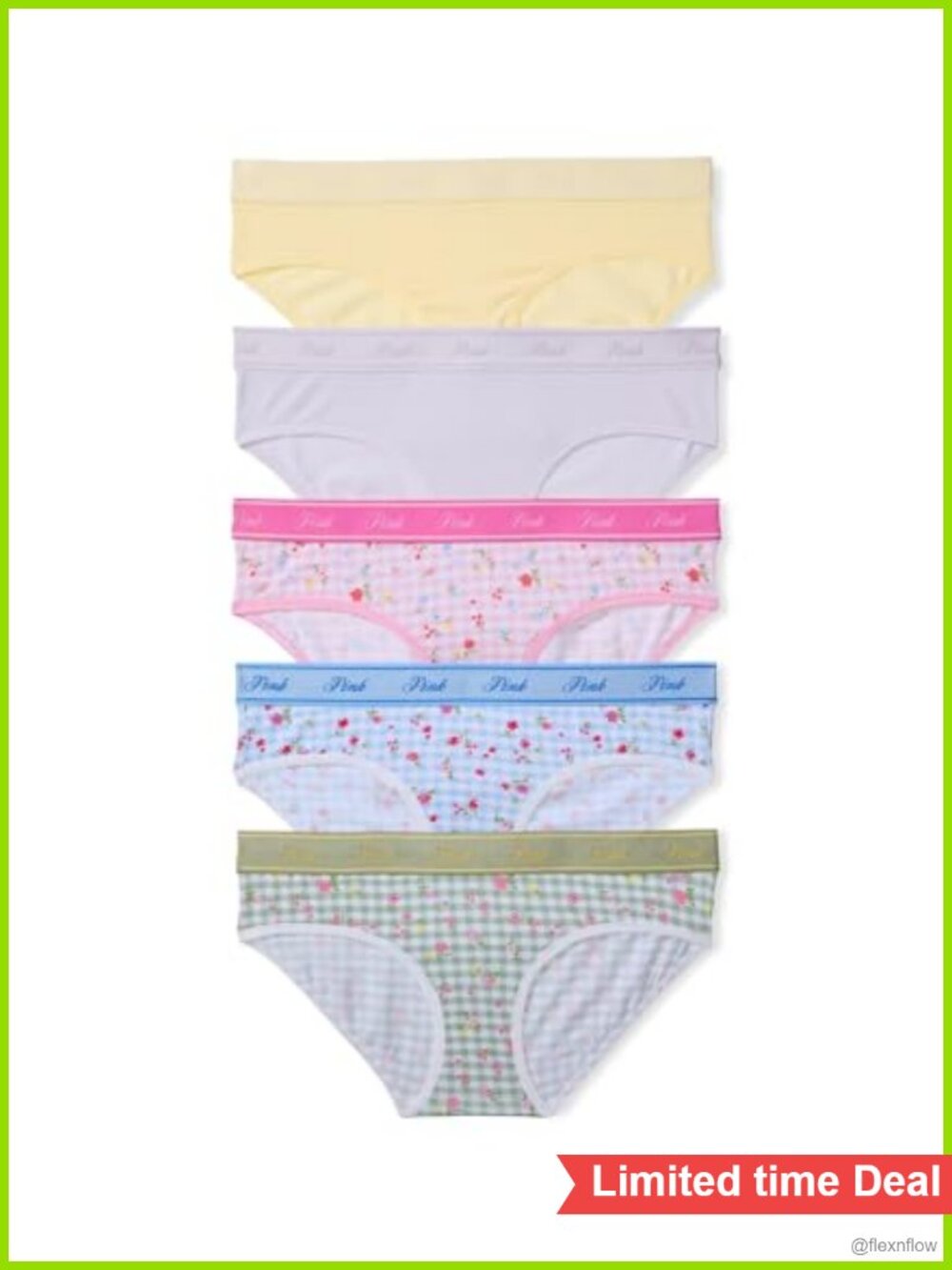 5-Pack Cotton Modal Hipster Underwear Logo Waistband Moderate Coverage